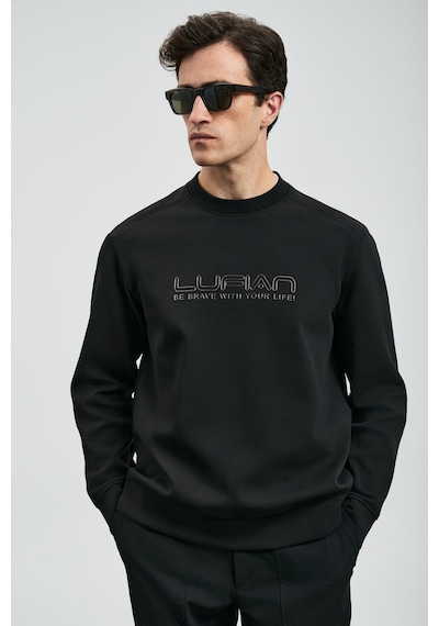 Lufian Erkek Luther Sweatshirt 112030171 Siyah Siyah