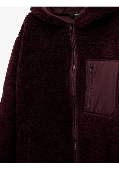 Koton Kapüşonlu Uzun Kollu Fermuarlı Cep Detaylı Oversize Peluş Ceket Bordo 6wak20044nk Bordo Koton Kapüşonlu Uzun Kollu Fermuarlı Cep Detaylı Oversize Peluş Ceket Bordo 6wak20044nk Bordo