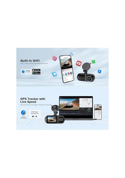 3 Kameralı 4k 360 Araç İçi Kamera Gece Görüşlü Ön Arka İç Kamerası Wifi