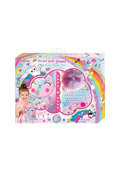 Tokidas Secret Lock Journal Set - Gizli Kilitli Kedili Pon Pon Kalemli Günlük Seti