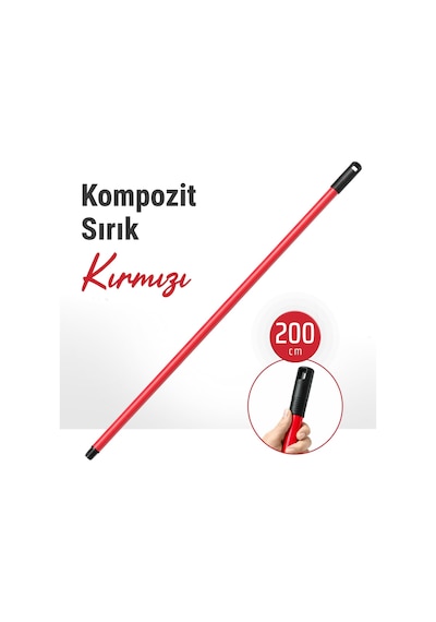 Tr 1 Adet 1368 Kırmızı 2 Metre Kompozit Sırık Boya Badana Temizlik Kompozit Dayanıklı Fırça Sapı