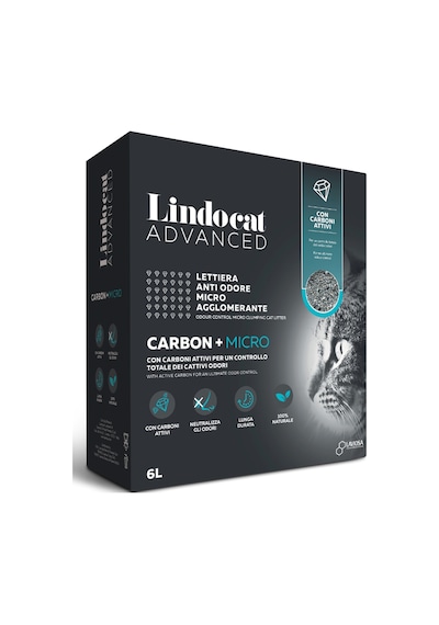 Lindocat Advanced Aktif Karbonlu Ekstra Topaklanan İnce Taneli Kedi Kumu 6l