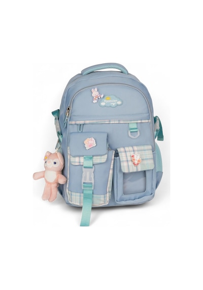 Relaxion 2174-1450 İthal Kore Tarzı Unisex Çocuk İlkokul Sırt Çantası MAvi