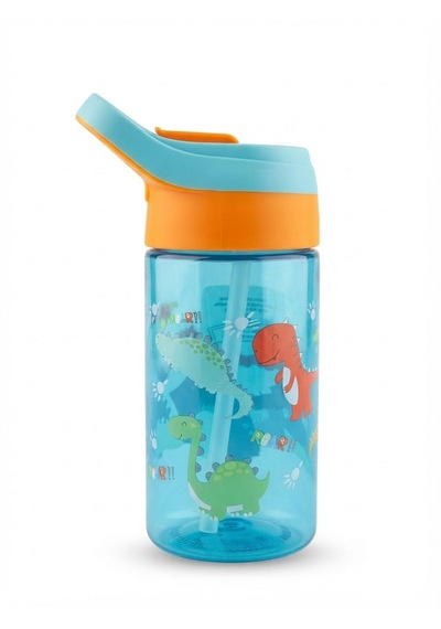 Saygılıofis 3114 Desenli Matara 500 Ml Sevimli Dinazorlar Beyaz