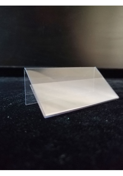 10 Adet Pvc Etiketlik Ürün Önü İsimlik 6x3 Cm Açılı Ürün Tanıtım