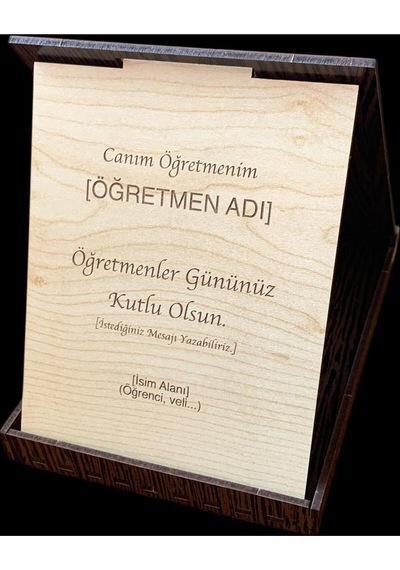Kişiye Özel Ahşap Öğretmenler Günü Plaketi