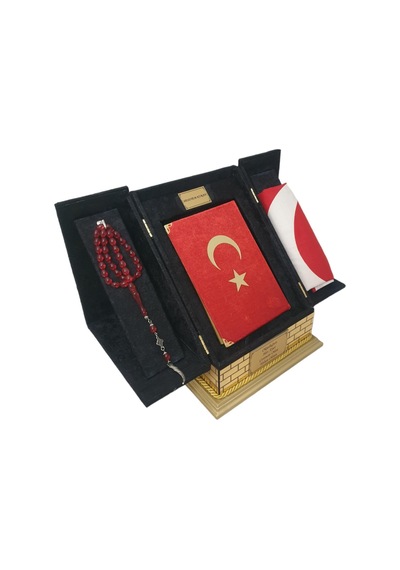 Kabe Maketli Bayraklı Hafız Boy Kuranı Kerim