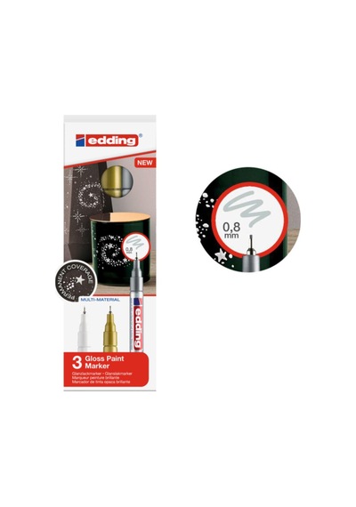 Edding 3'lü Metalik Boya Dekor Markör Set 0.8Mm