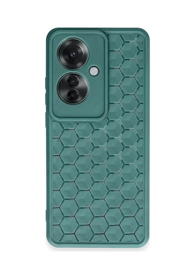 Oppo Reno 11f Kılıf Petek Silikon Kapak - Koyu Yeşil 0.2M-Çok Renkli