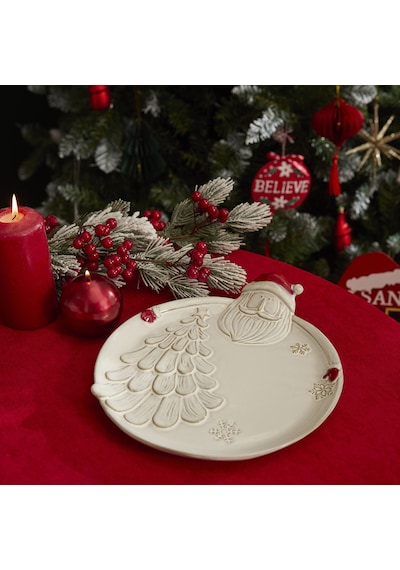 Karaca Home New Year Yılbaşı Santa Dekoratif Tabak 28,7 X 26,3 X 5,5 Cm