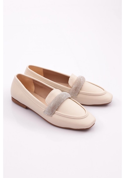 Dgn 5000 Kadin Silver Taş Tokali Loafer 5000-1423-R1806 Ten