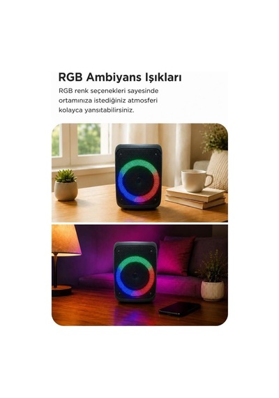 Özel Üretim Eğlence Aleti Bas Ses Cihazı Bluetooth Hoparlör Kts-1238 Siyah