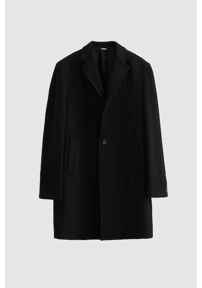 D's Damat Ds Damat Regular Fit Siyah Mono Yaka Kaşe Kaban 5HF08ORT10000 Siyah