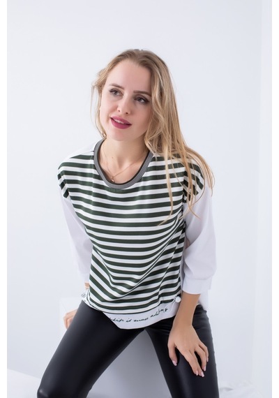 Cliche Kadın, Etek Ucu Ve Arkası Baskılı, Sweatshirt. Çok Renkli
