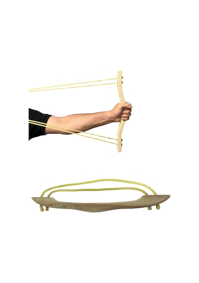 Ahşap Lastikli Kepade Çalışma Yayı 45 Cm 2 Lastikli - 2 lastikli