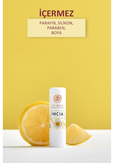 %100 Doğal Dudak Besleyici Bergamot & Limon Bitkisel Nemlendirici Dudak Bakım Kremi 6 G