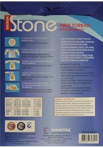 Fırın Torbası Standart Boy 25 X 38 Cm 8 Adet/kutu İçi