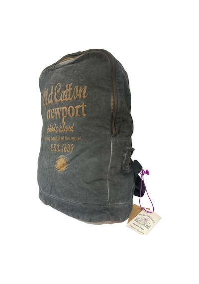 Old Cotton Cargo Kaliteli Vintage Disayn Laptop Bölmeli Sırt Gezi Çantası Leone Bag Oil 5100 Siyah