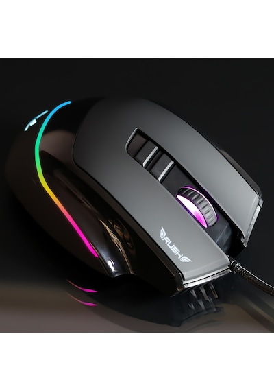Rush Bold RM878 Ağırlık Ayarlı 10.000 DPI Manyetik Makro Tuşlar RGB Gaming Oyuncu Mouse