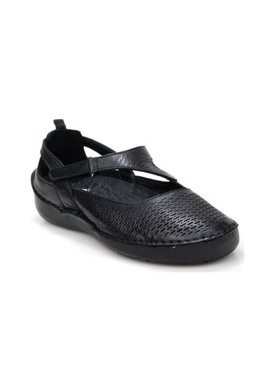 Pisagor Ps-44409 Hakiki Deri Kadın Ortopedik Ayakkabı Sıyah