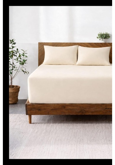 Lastikli & Hipoalerjenik Çarşaf%100 Pamuk Penye Kumaş Krem 100x200, Luxcarsaf Çok Renkli