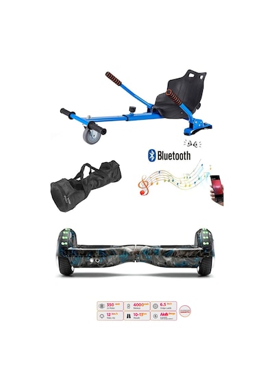 Citymate Elektrikli Kaykay Akıllı Denge Hoverboard + Hoverkart + Çanta Full Ledli Extrem Paket D18