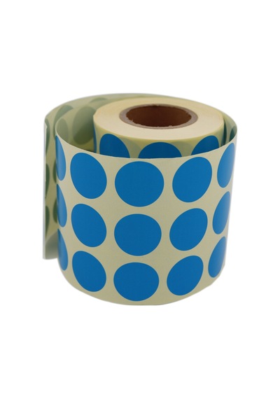 Renkli Kuşe Rulo Çap Etiketi 25mm X 25mm 2500 Adet Yan Yana 3 Lü