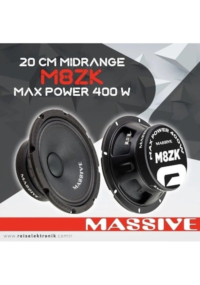 Massive Ms-m8zk 20 Cm Midrange Oto Hoparlör 400w Maksimum 150w Rm