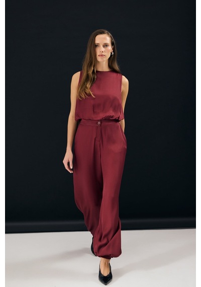 Sateen Colin Pantolon - Bordo-137344
