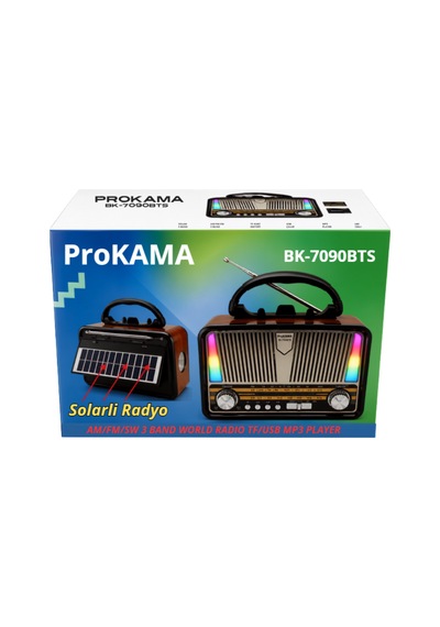 Prokama Nostaljik Tasarım Solarlı Bluetooth Radyo Yedek Pili
