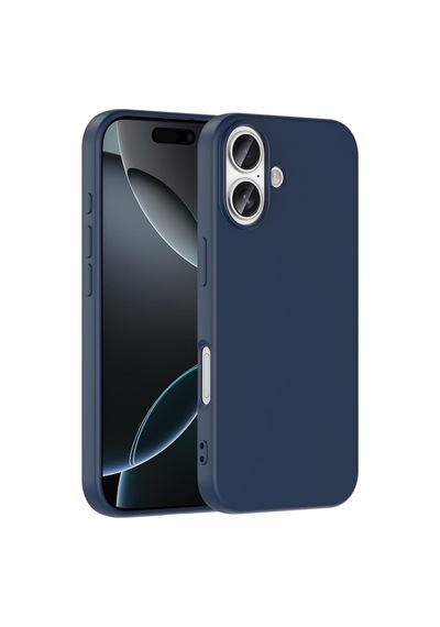 İphone 17 Uyumlu Lacivert Kadife İç Yüzeyli Silikon Telefon Kılıfı