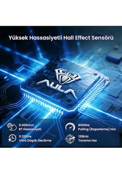 Aula Hero 99 Hall Effect Manyetik Klavye Rapid Trigger Wing Chun Switch 8000hz Rgb Hot Swap Oyuncu Klavyesi Mavi