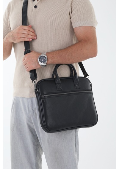 Erzeno Hakiki Deri Laptop & Evrak Çantası - Siyah Unisex İş Çantası Siyah Renk - 761747751 Siyah Renk