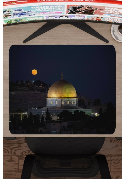 Filistin Kudüs Mescidi Aksa V1 48x40 Xl Gaming Kauçuk Kaymaz Taban Mouse Pad Fare Altlığı