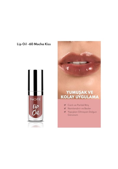 Note Cosmetics Lip Oil 60 Mocha Kiss Nemlendirici Ve Parlatıcı Dudak Bakım Yag I, Kahverengi