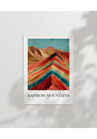 Çerçevesiz Poster Rainbow Mountains Peru