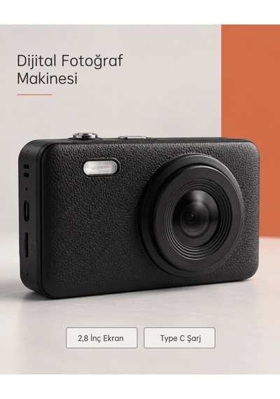 Mey İthalat Siyah Renk 2,8 İnç Ekranlı Taşınabilir Dijital Fotoğraf Makinesi Diğer