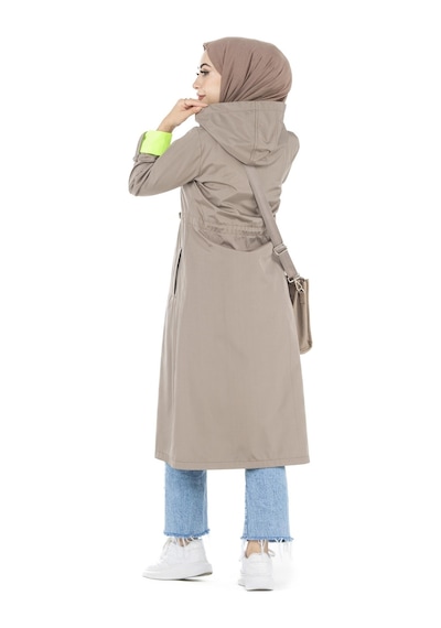 Sevitli Neon Trençkot-vizon-2450-vizon Vizon
