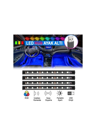 Eraks Usb Girişli 12 Led Ayak Altı Led Sese ve Müziğe Duyarlı
