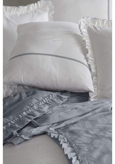 Özdilek Ruffle Çift Kişilik Gelin Seti 8697353619335 Gri