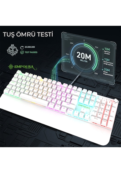 Ikg-430t Mekanik Gaming Klavye Red Switch Rgb Led 17 Efekt Ses Düğmeli Anti Ghosting 105 Tuş