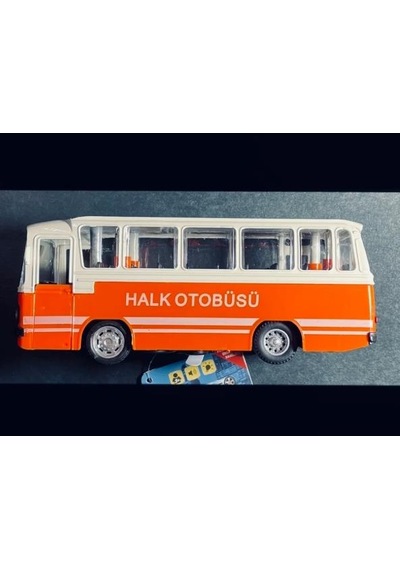 Oyuncak Işıklı Sesli 1/36 Çek Bırak Turuncu Halk Otobüsü
