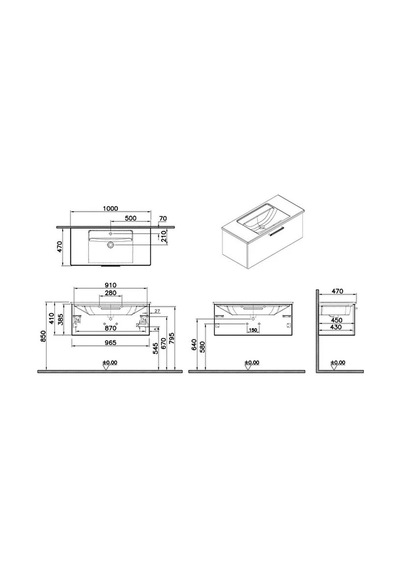 68238 VitrA Root Flat Tek Çekmeceli Lavabo Dolabı, 100 Cm, Parlak Beyaz Köşeli Lavabo Dahil Diğer 68238 VitrA Root Flat Tek Çekmeceli Lavabo Dolabı, 100 Cm, Parlak Beyaz Köşeli Lavabo Dahil Diğer