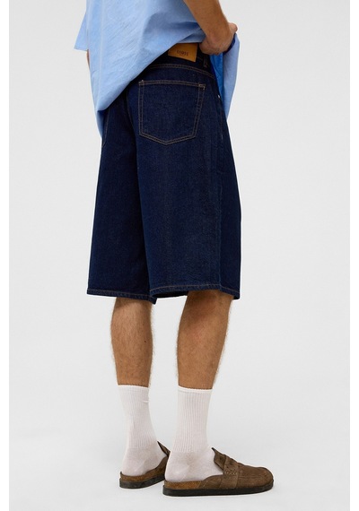 Vamos Oversize Bermuda Denim Şort 40-285 Koyu Mavi