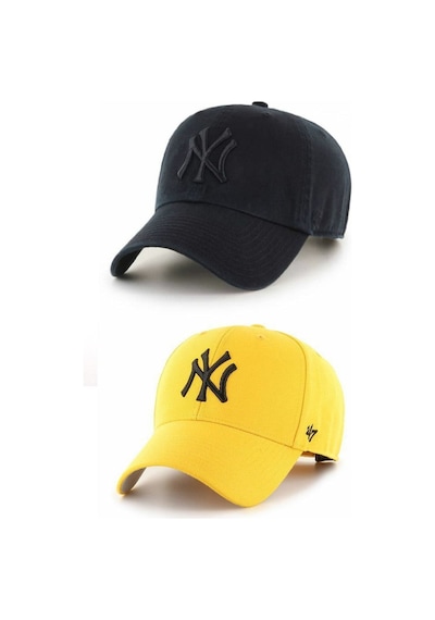 Gyes Spor Ny Şapka Unisex 2'li Takım Arkası Cırtlı Ayarlanabilir Sari Suyah Sarı