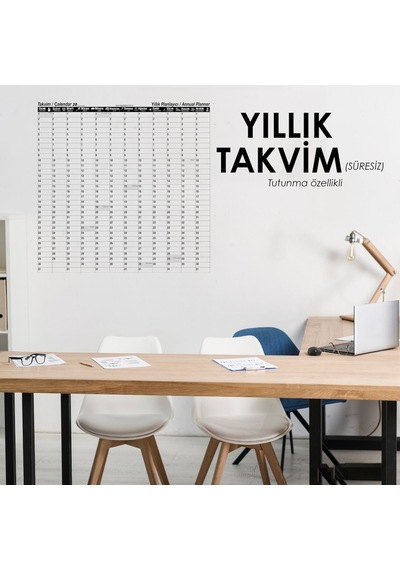 Yıllık Takvim Planlayıcı Statik Kağıt Tahta