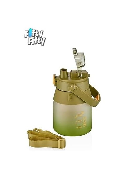 1000ml Askılı Tek Kapak Çift Kullanım Pipetli/pipetsiz Kullanım Softtouch Su Matarası 50 x 22