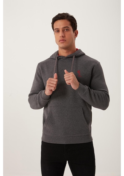 Polostate Erkek İskelet Nakışlı 3 İplik Sweatshirt Antrasit