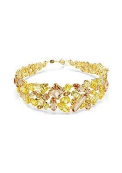 5708713 Gema Choker, Mixed Cuts, Yellow, Gold-tone Plated Metalik