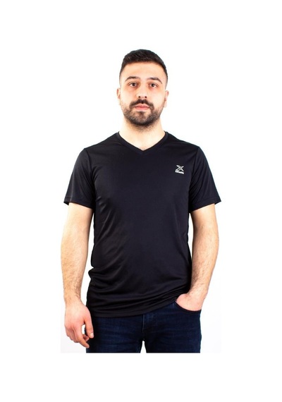 Kinetix Sn-222 Neck Siyah Günlük Erkek V Yaka Tişört